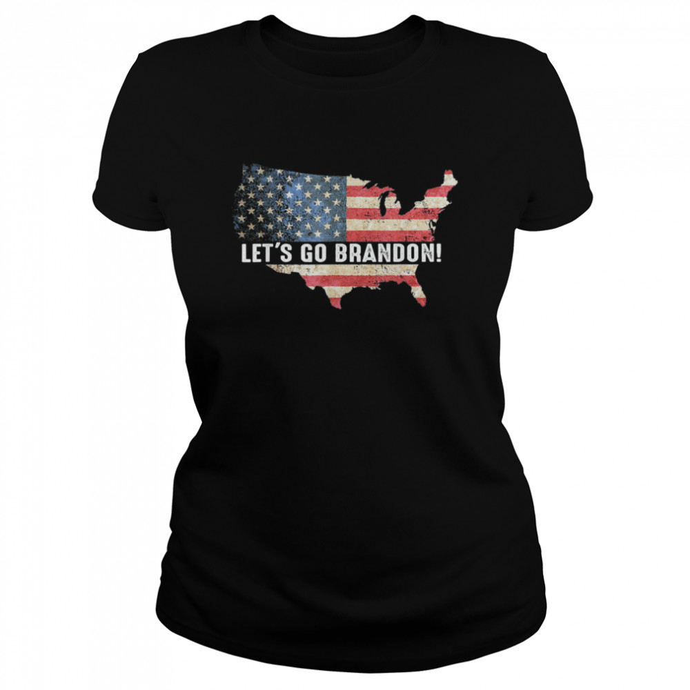 Let’s Go Brandon Chant USA Flag Impeach Joe Biden Classic Women's T-shirt