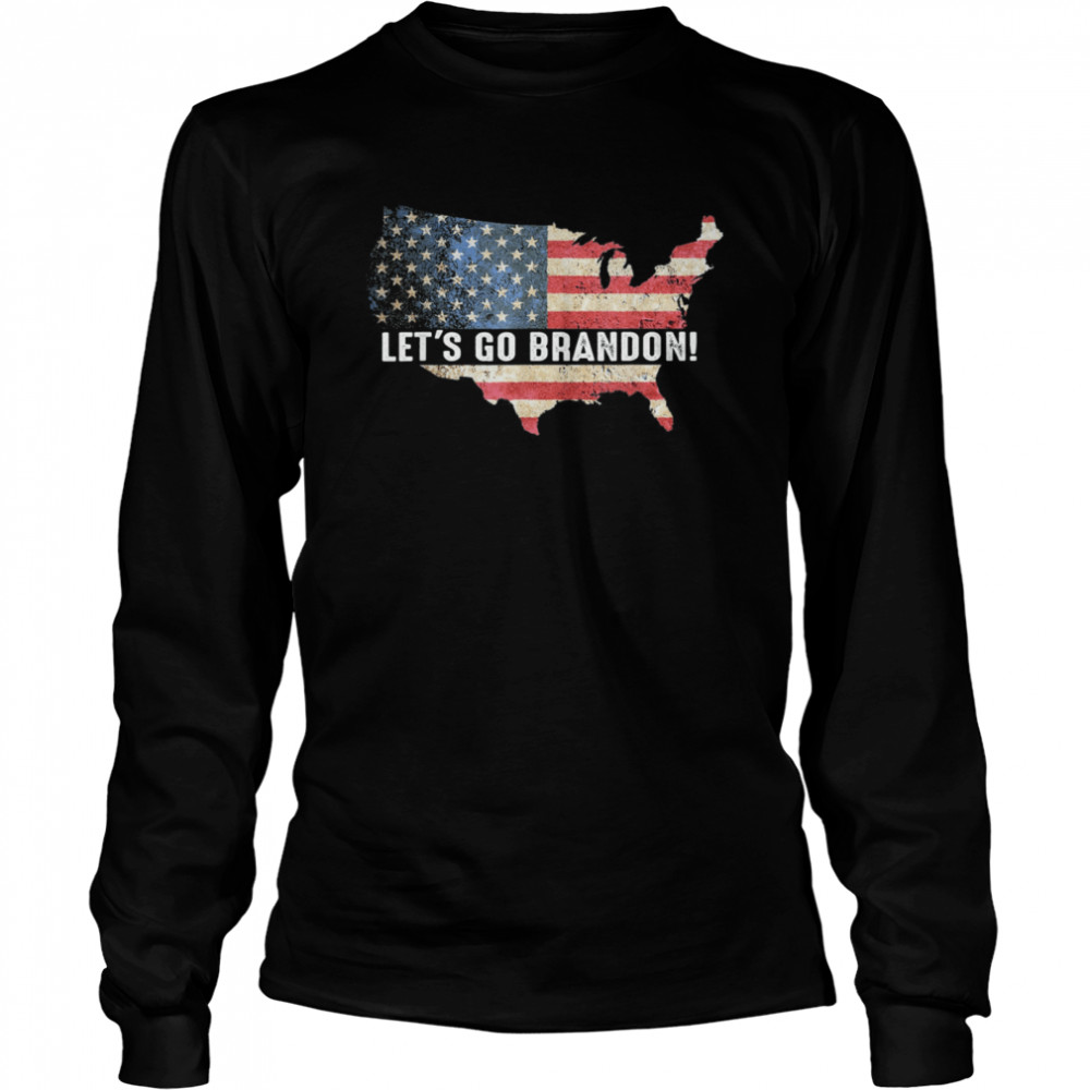 Let’s Go Brandon Chant USA Flag Impeach Joe Biden Long Sleeved T-shirt