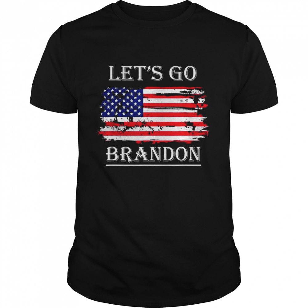 Let’s Go Brandon Conservative Anti Liberal USA Flag JB Chant Classic Men's T-shirt