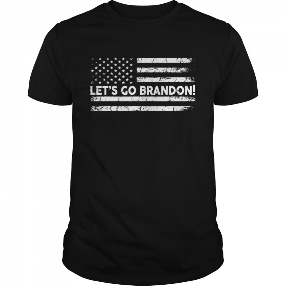 Let’s Go Brandon Joe Biden Chant Impeach Biden USA Flag Classic Men's T-shirt