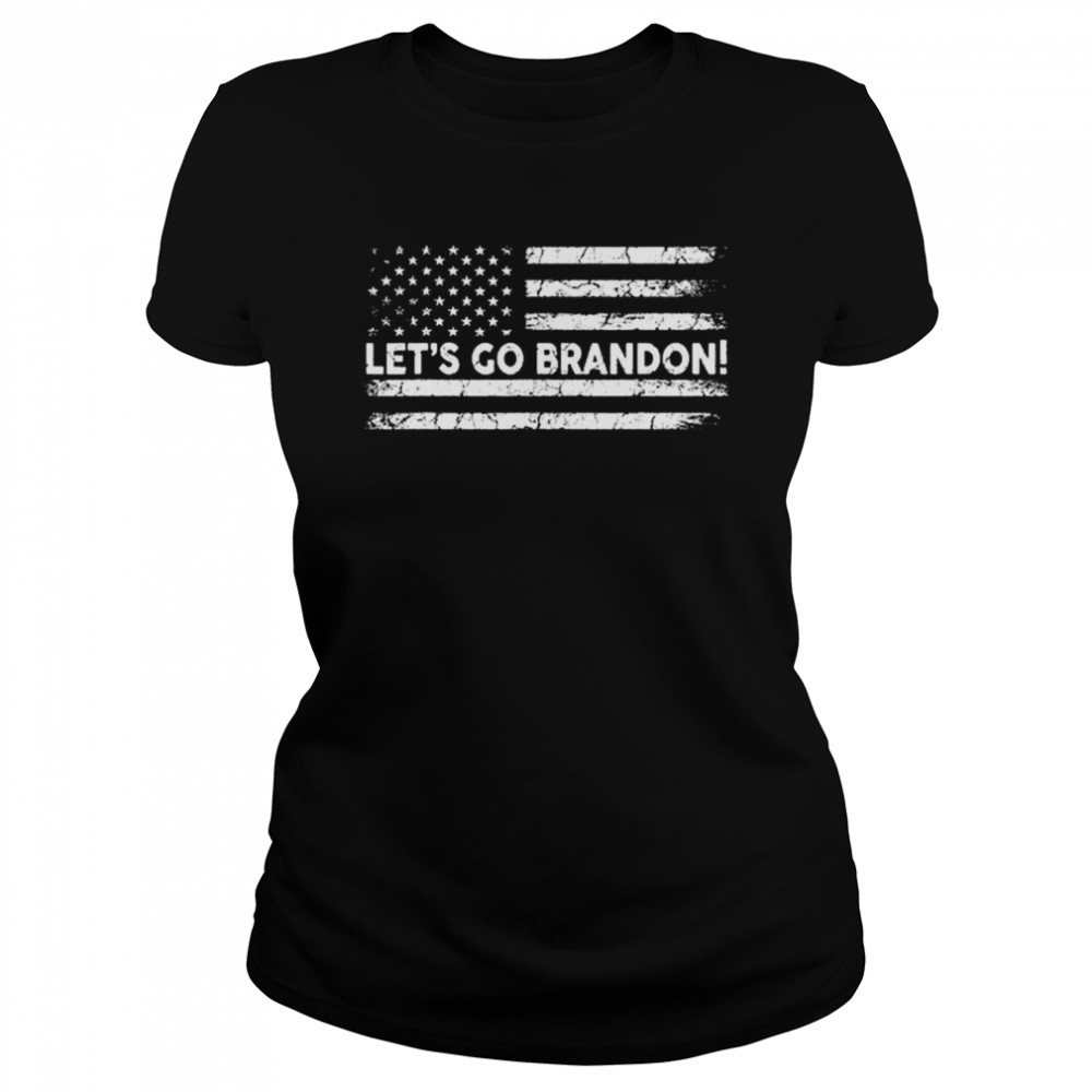 Let’s Go Brandon Joe Biden Chant Impeach Biden USA Flag Classic Women's T-shirt