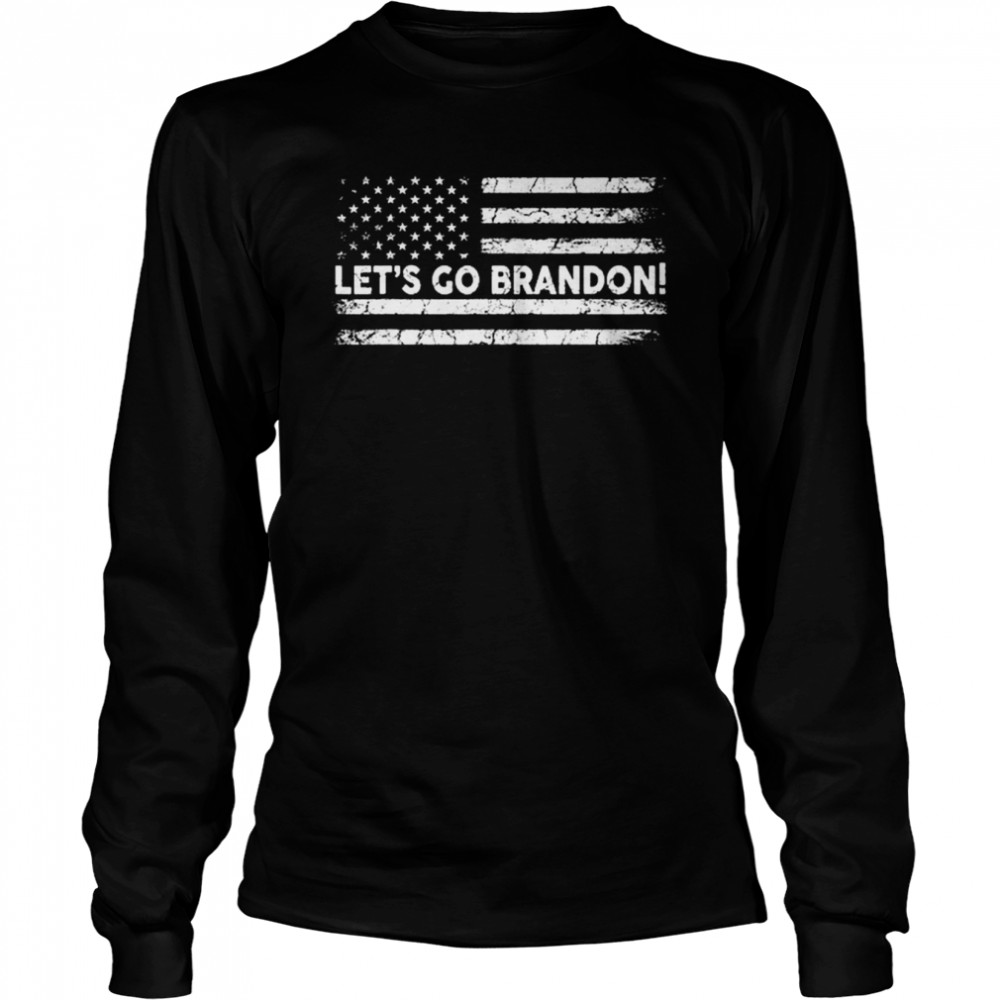 Let’s Go Brandon Joe Biden Chant Impeach Biden USA Flag Long Sleeved T-shirt