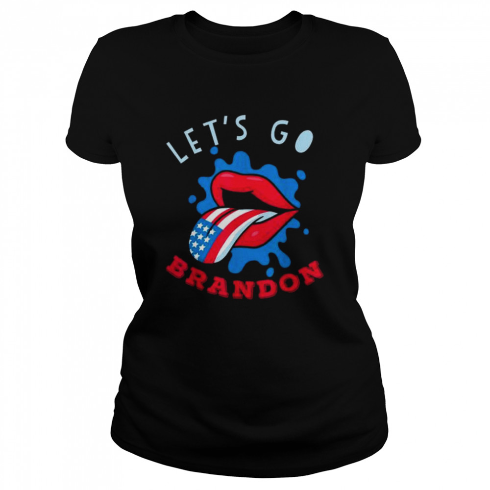 Let’s Go Brandon Usa Tongue Flag Tee Classic Women's T-shirt