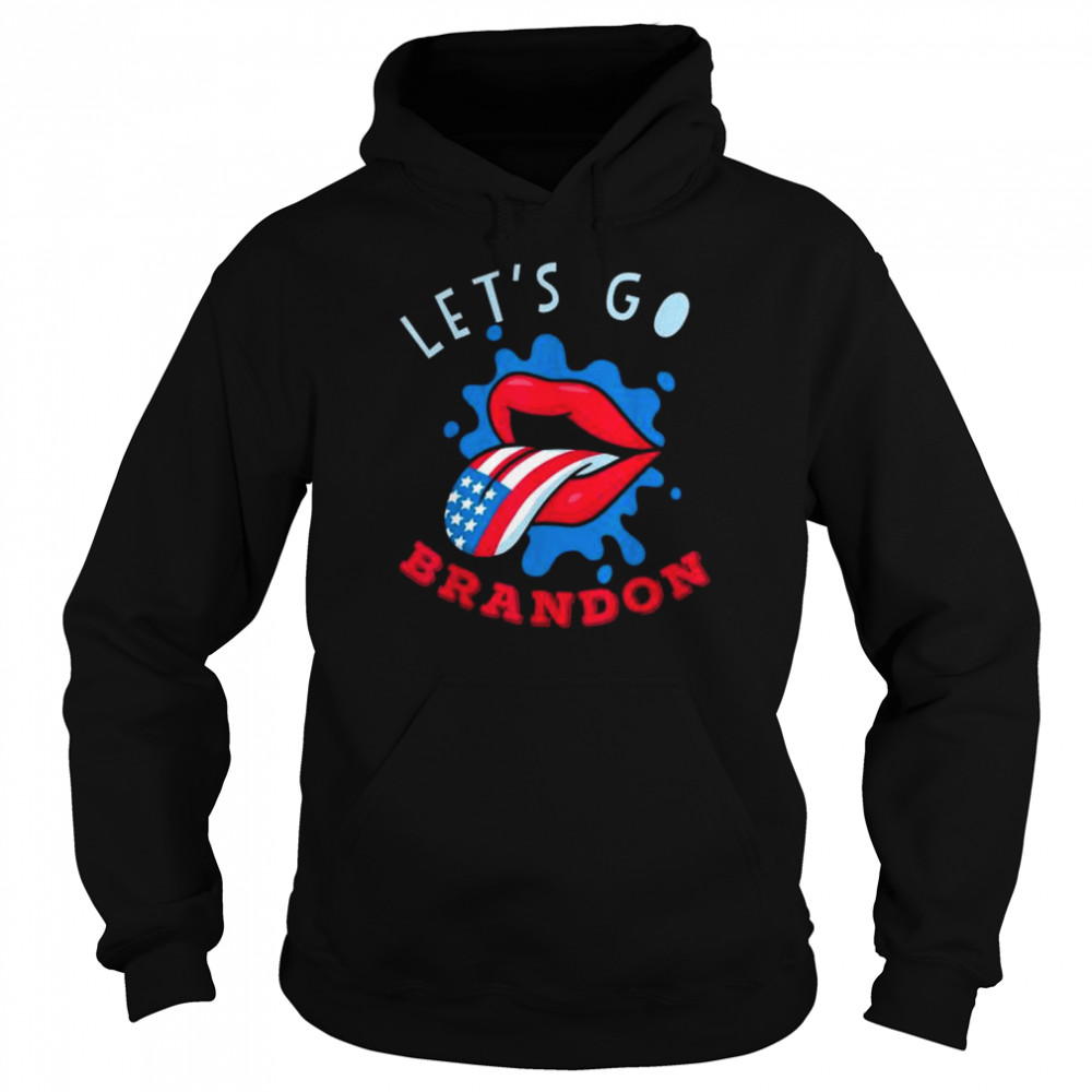 Let’s Go Brandon Usa Tongue Flag Tee Unisex Hoodie