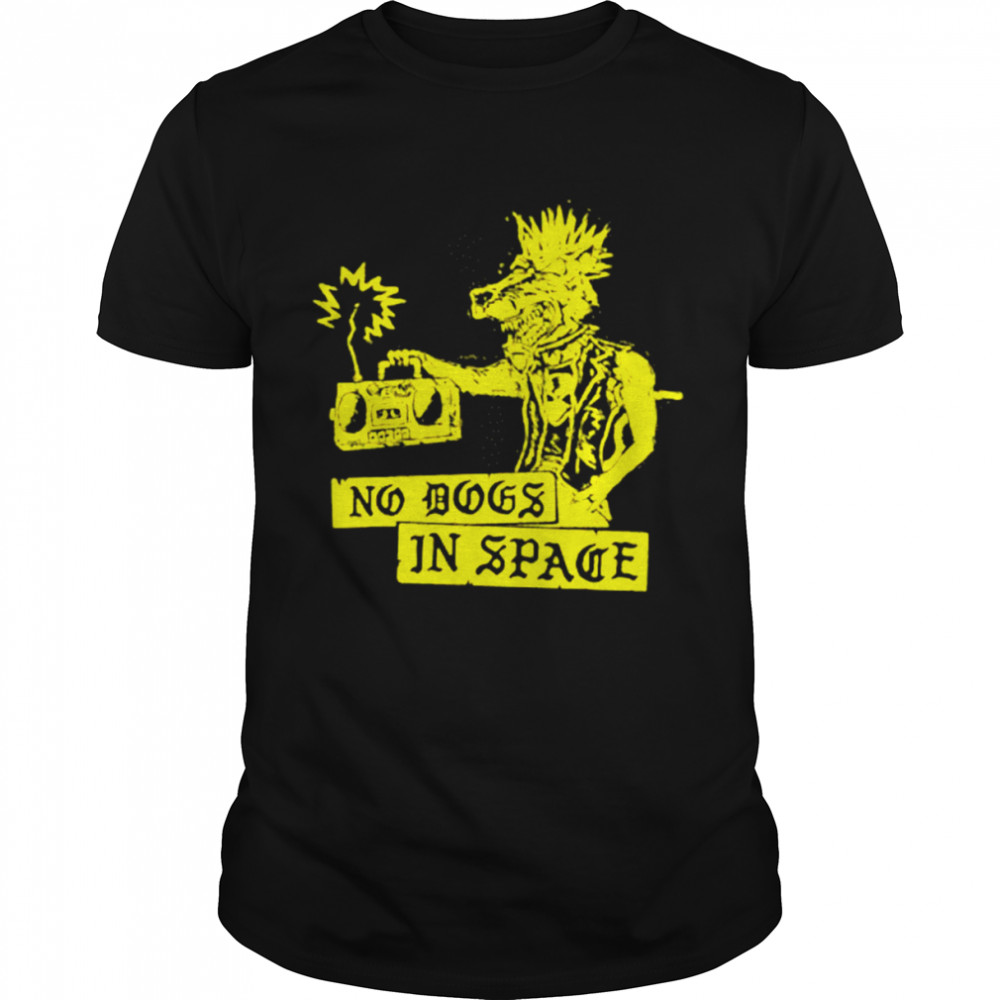 dogs in space t shirt