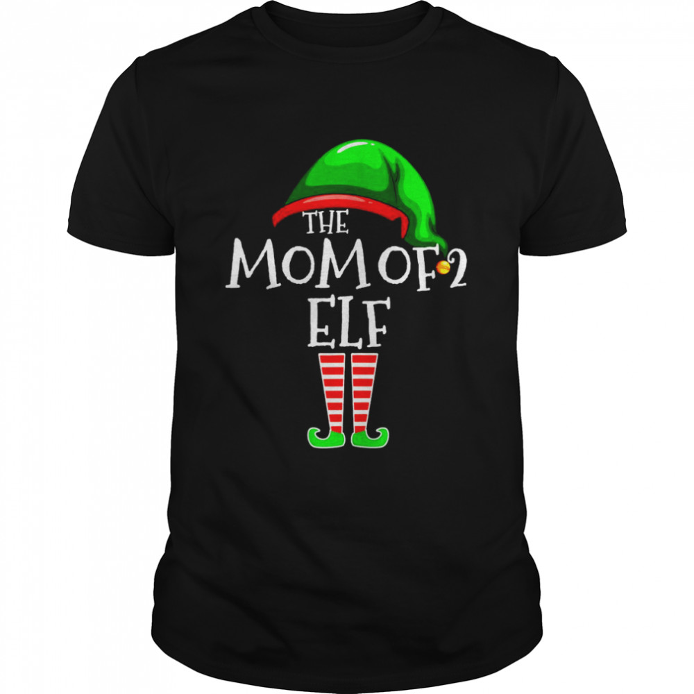 The Mom Of 2 Elf Family Matching Group Christmas Mommy  Classic Men's T-shirt