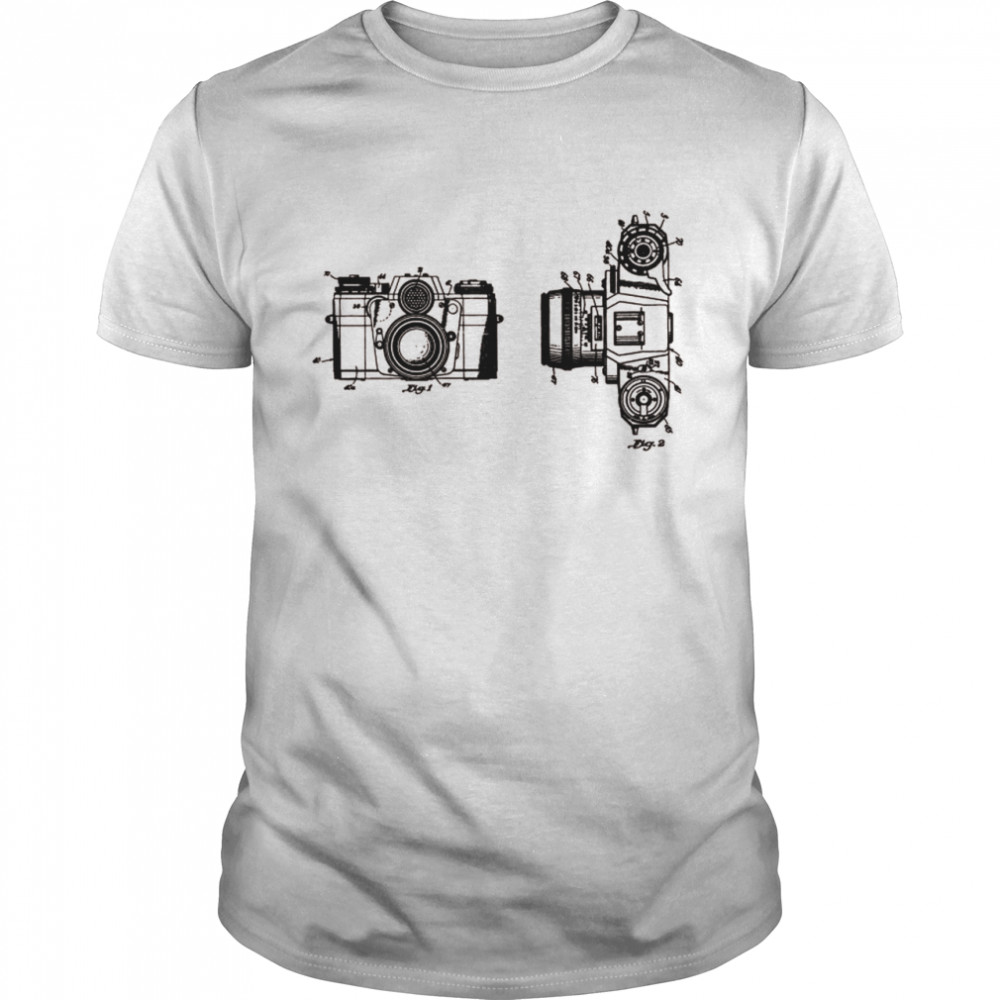 Camera Blueprint Vintage Patent Photography Photographer Classic Men's T-shirt