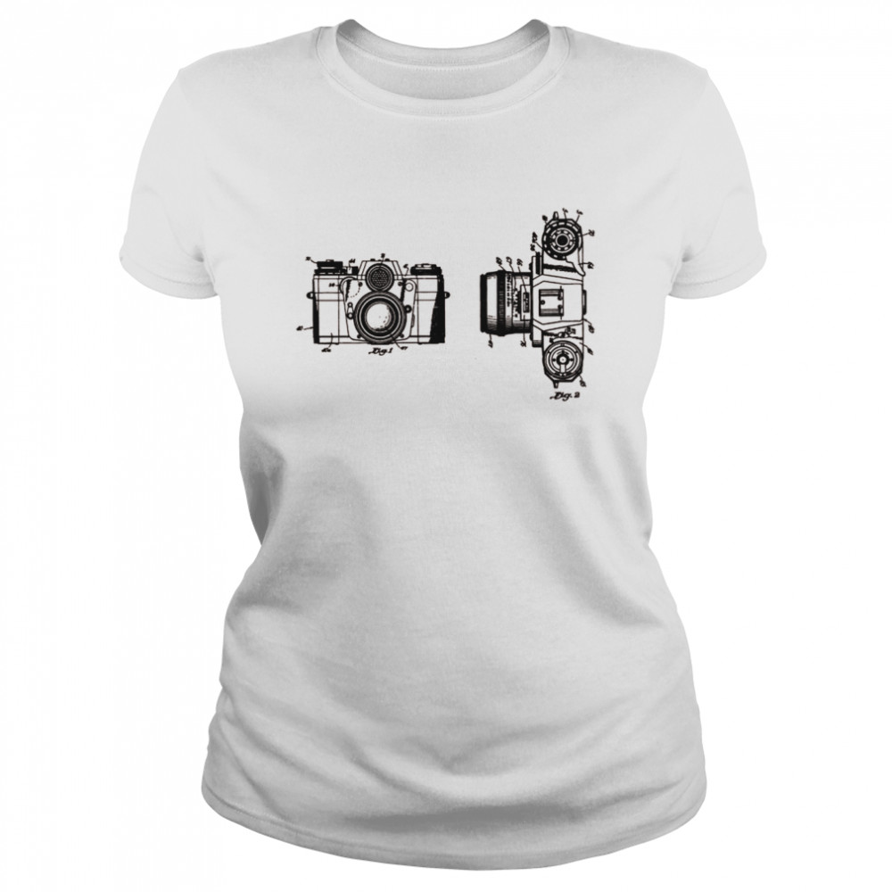 Camera Blueprint Vintage Patent Photography Photographer Classic Women's T-shirt