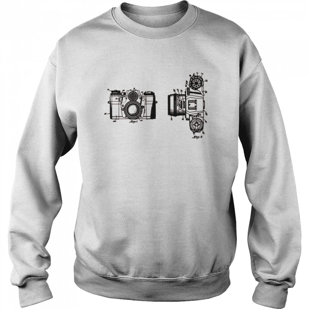 Camera Blueprint Vintage Patent Photography Photographer Unisex Sweatshirt