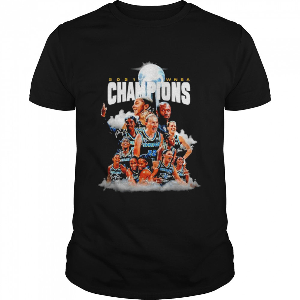 Chicago Sky 2021 WNBA Champions signatures T-shirt
