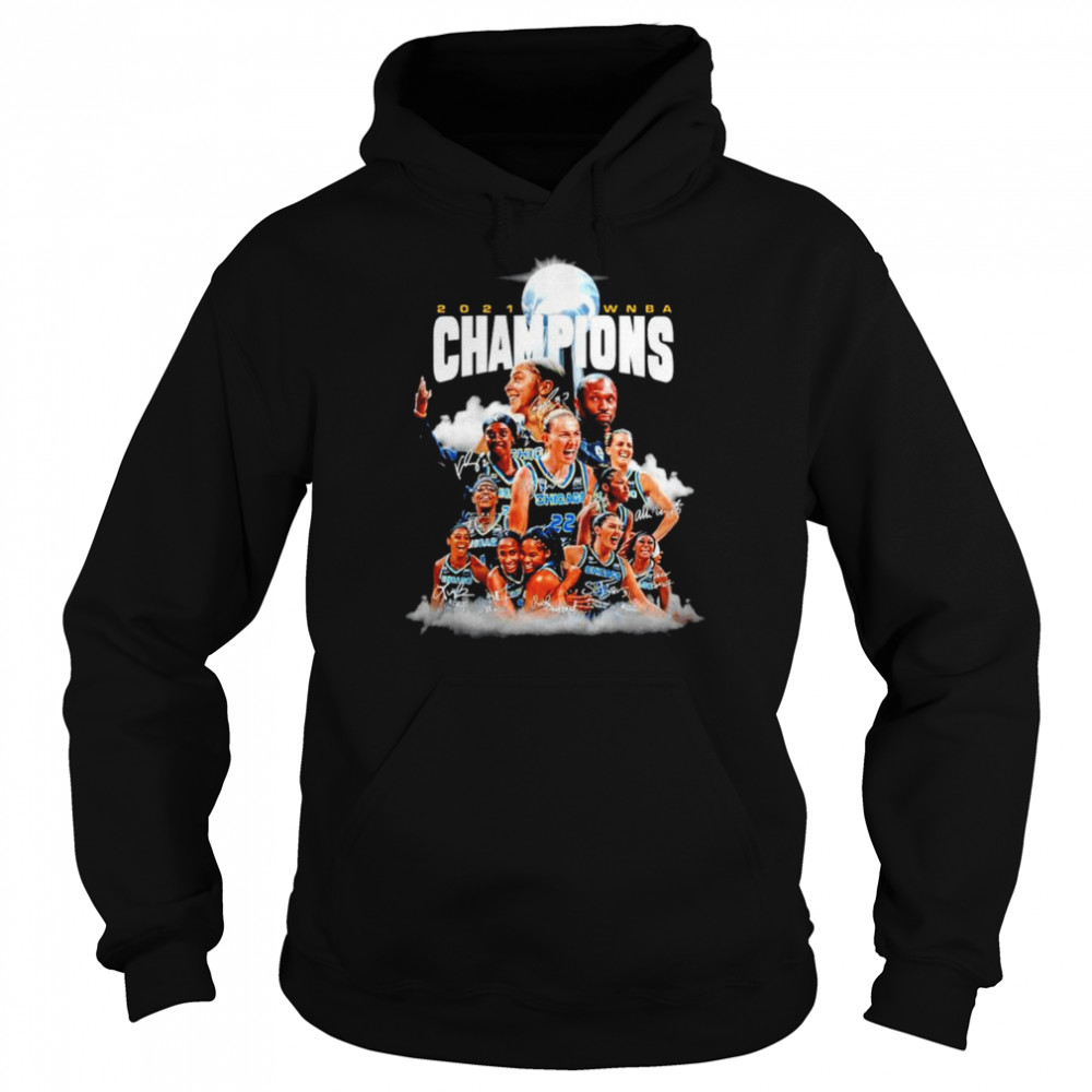 Chicago Sky 2021 WNBA Champions signatures T-shirt Unisex Hoodie