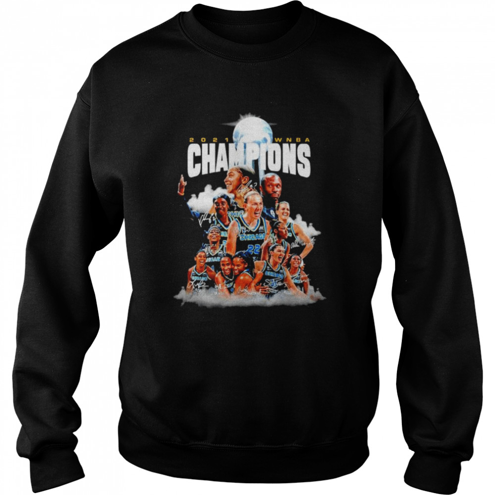 Chicago Sky 2021 WNBA Champions signatures T-shirt Unisex Sweatshirt