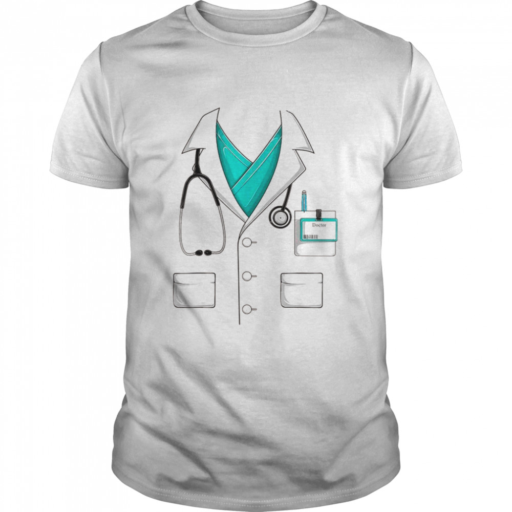 Doctor White Lab Coat Halloween Costume Classic Men's T-shirt