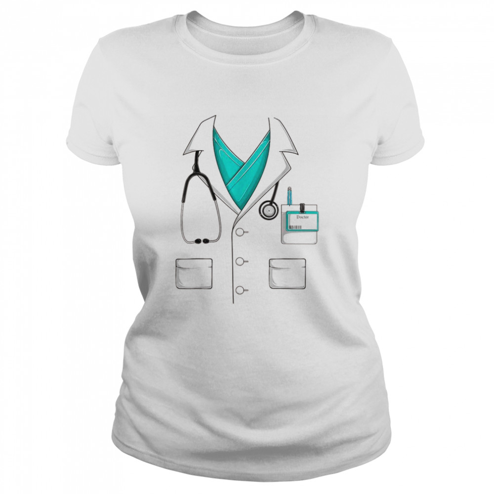 Doctor White Lab Coat Halloween Costume Classic Women's T-shirt