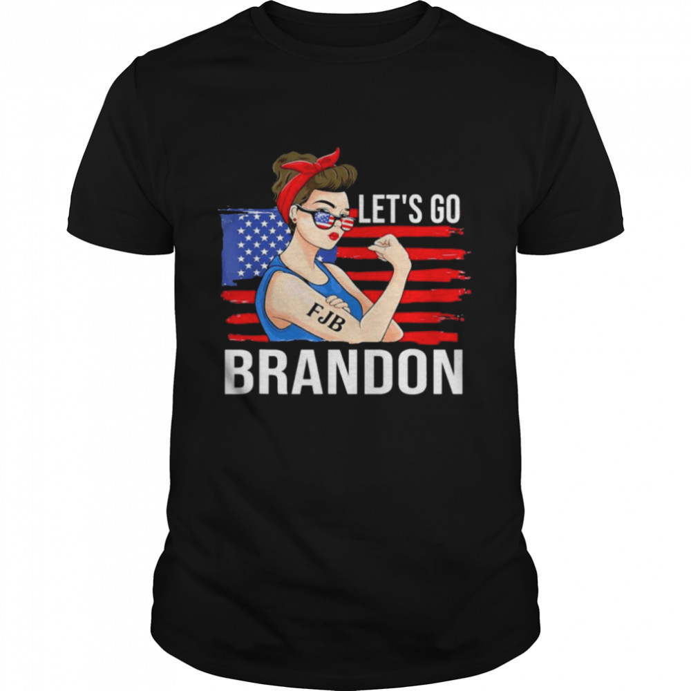 Let’s Go Brandon Conservative Anti Liberal Messy Bun Girl Tee Shirt