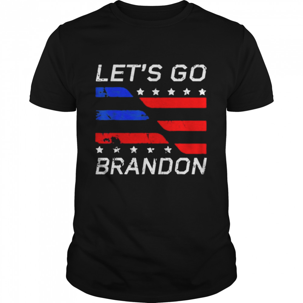 Let’s Go Brandon Conservative US Flag Pro Trump Tee Shirt