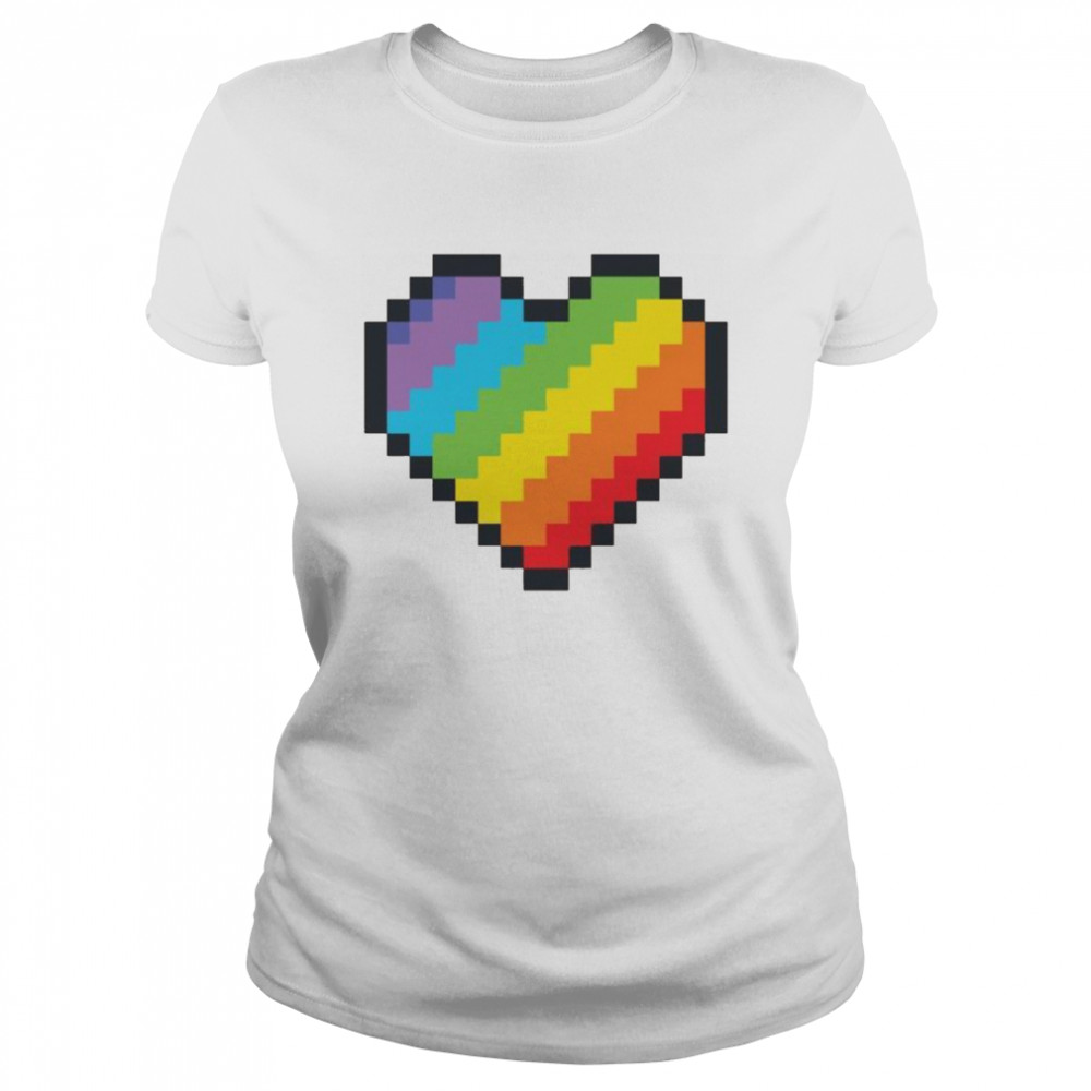 LGBT Pride Rainbow Pixel Art Heart Gaymer Classic Women's T-shirt