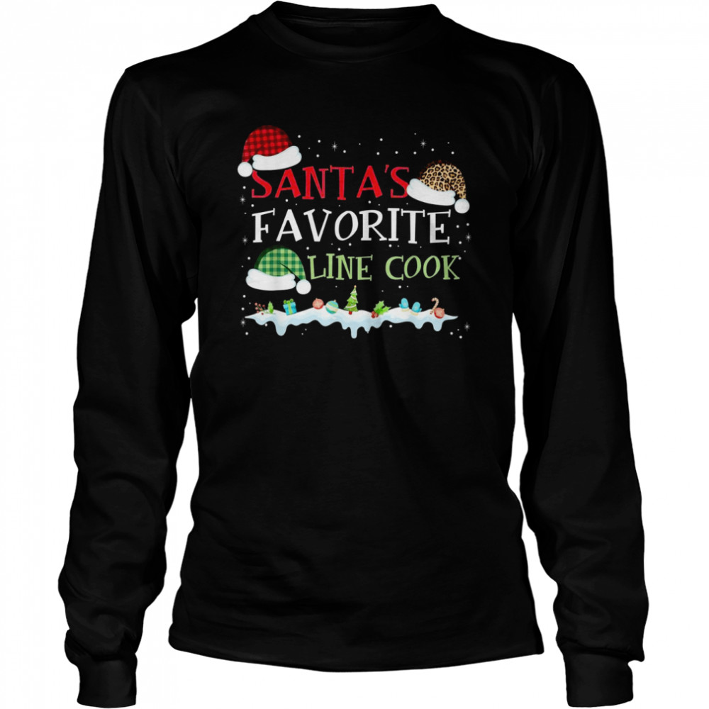 Santa’s Favorite Line Cook Christmas Xmas Long Sleeved T-shirt