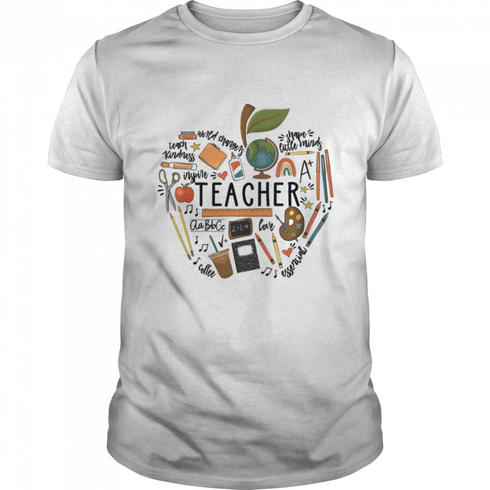 Teacher Teach Kindness Shape Little Minds Love Coffee Classic Men's T-shirt