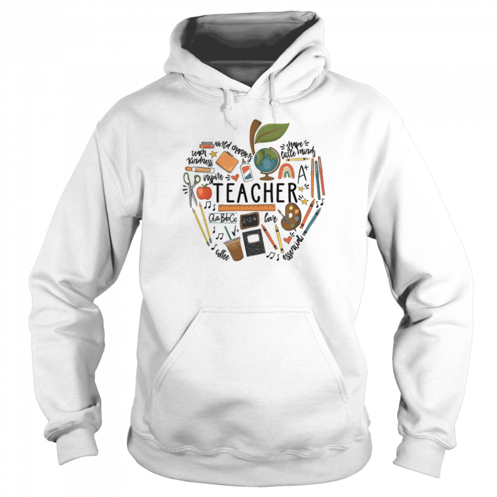 Teacher Teach Kindness Shape Little Minds Love Coffee Unisex Hoodie