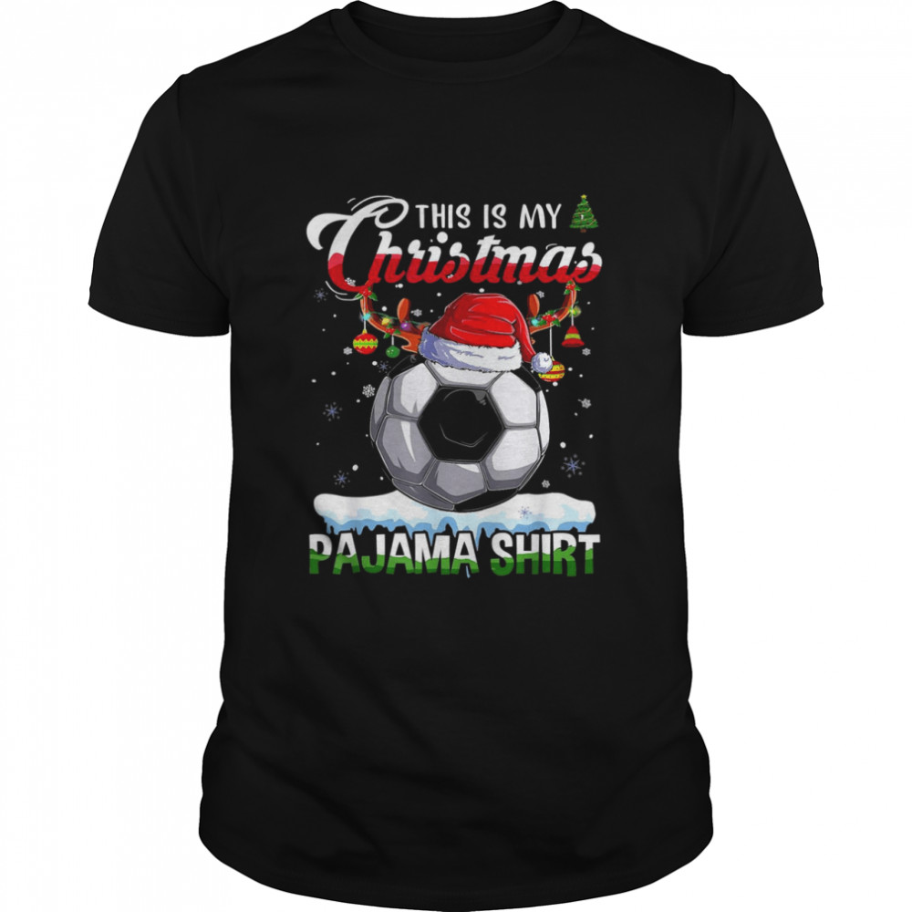 This is My Christmas Pajama Soccer Christmas Lights Classic Men's T-shirt