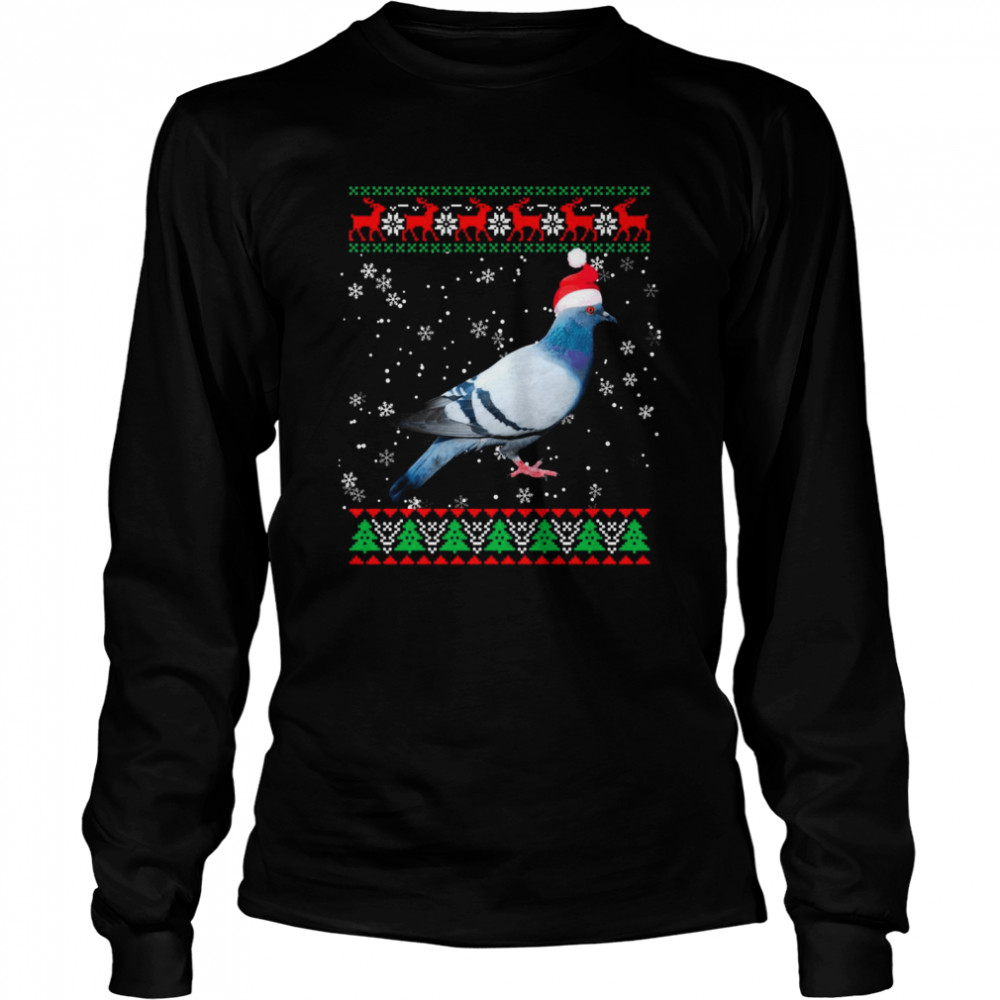 Ugly Xmas Animals Christmas Pigeon Long Sleeved T-shirt