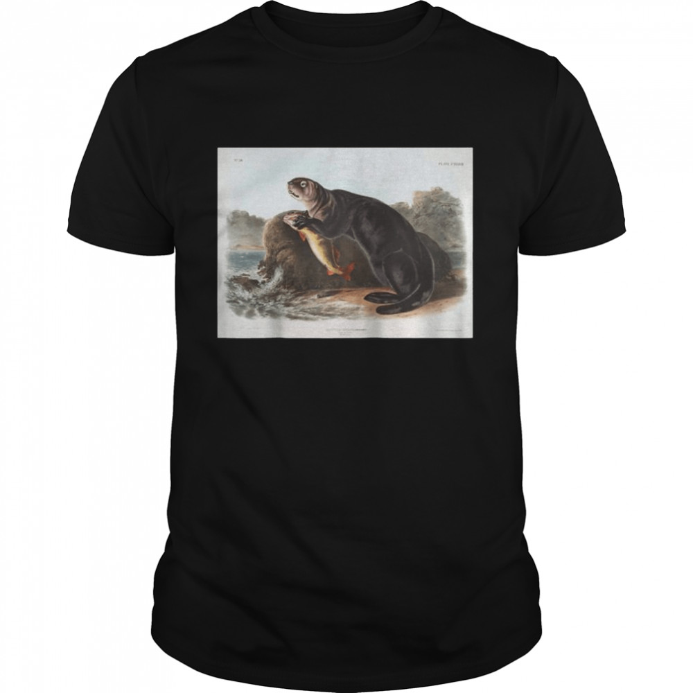 Vintage American Sea Otter Animal Illustration & Classic Men's T-shirt