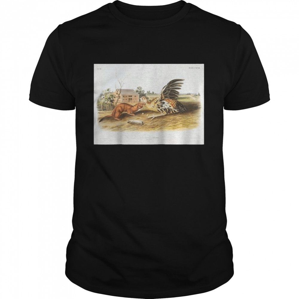 Vintage Tawny Weasel Animal Illustration & Classic Men's T-shirt