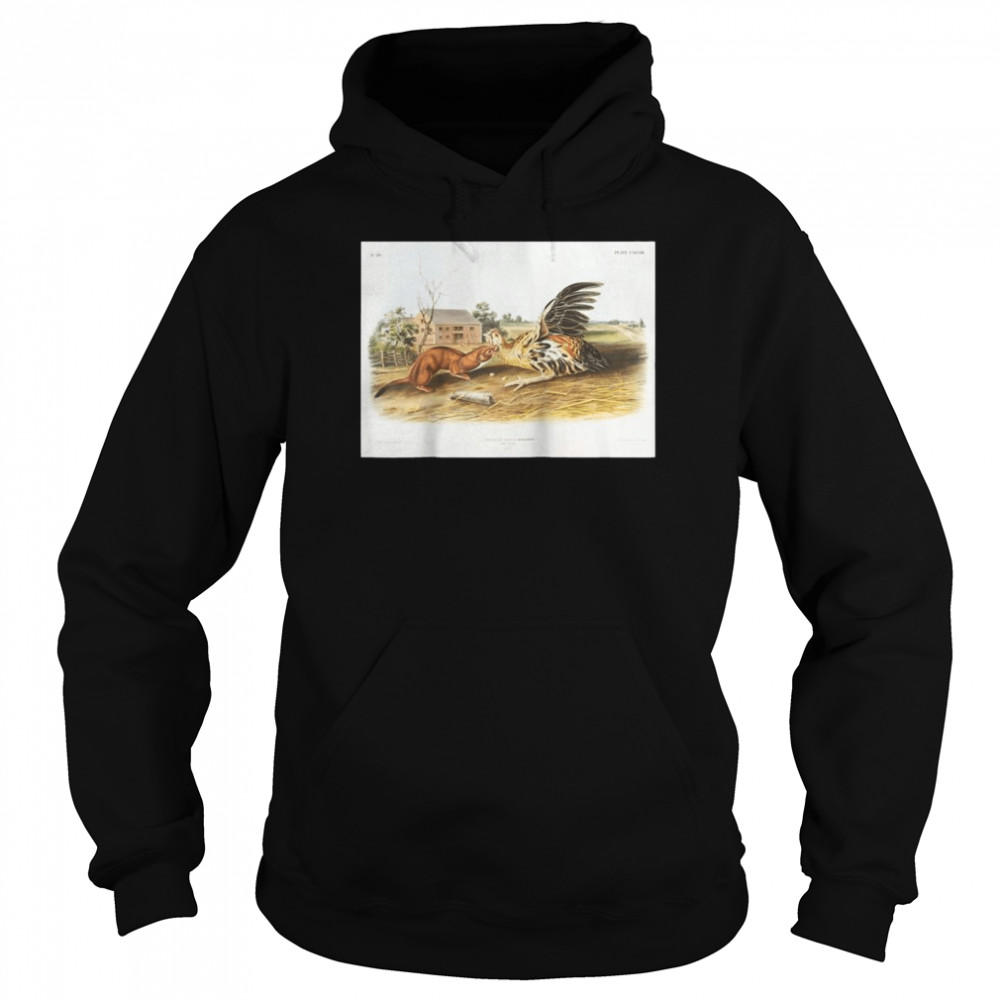 Vintage Tawny Weasel Animal Illustration & Unisex Hoodie