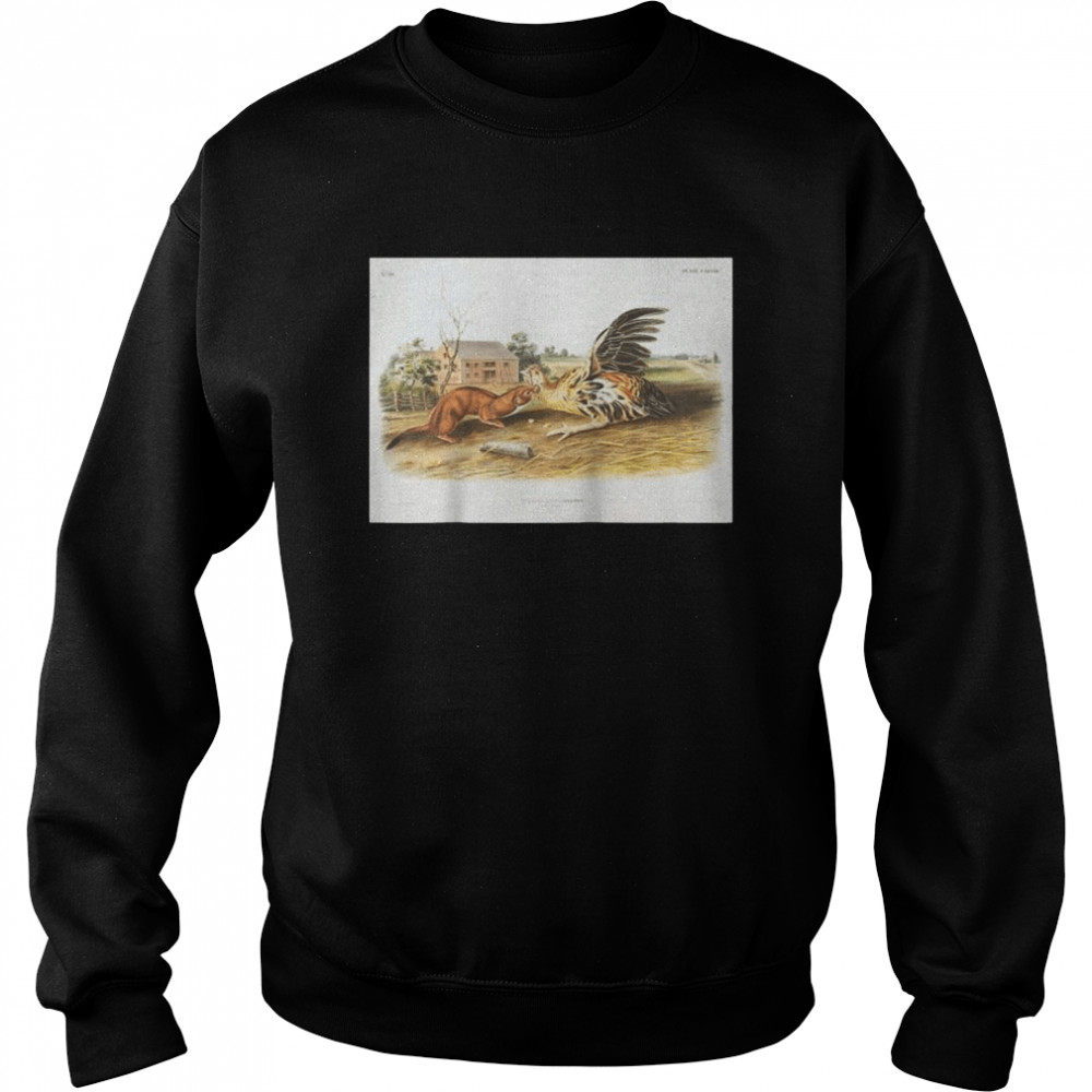 Vintage Tawny Weasel Animal Illustration & Unisex Sweatshirt