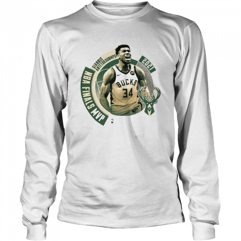 2021 NBA Champions Crossover MVP Milwaukee Bucks T- Long Sleeved T-shirt