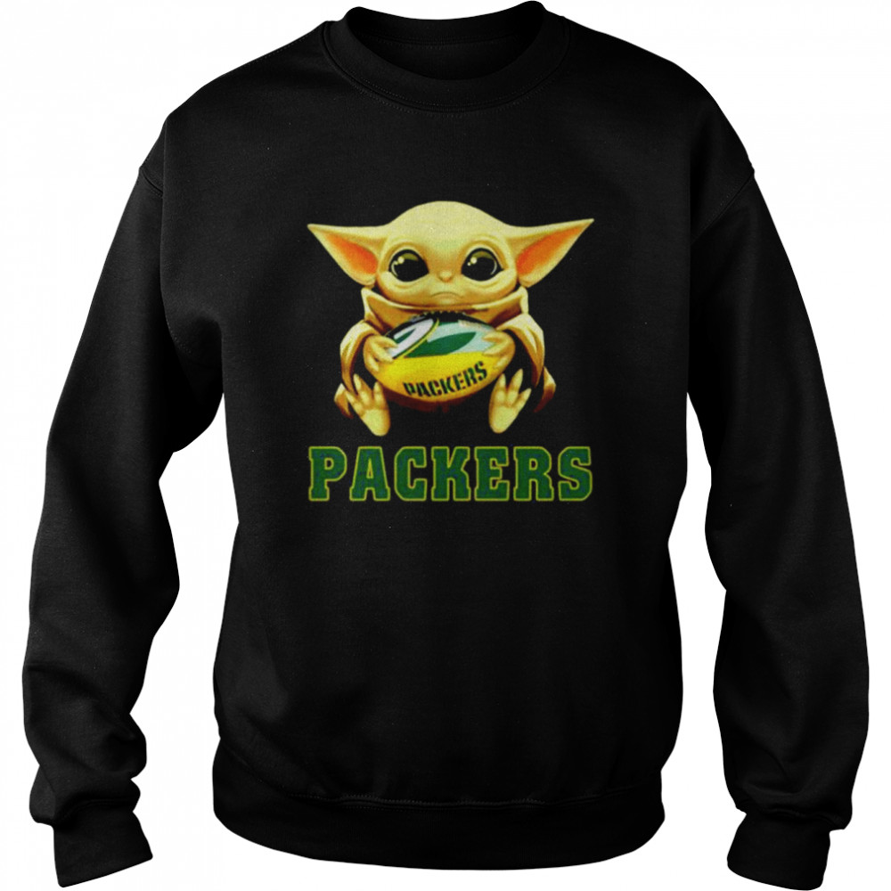 Baby Yoda hug I like Green Bay Packers more than people shirt Unisex Sweatshirt