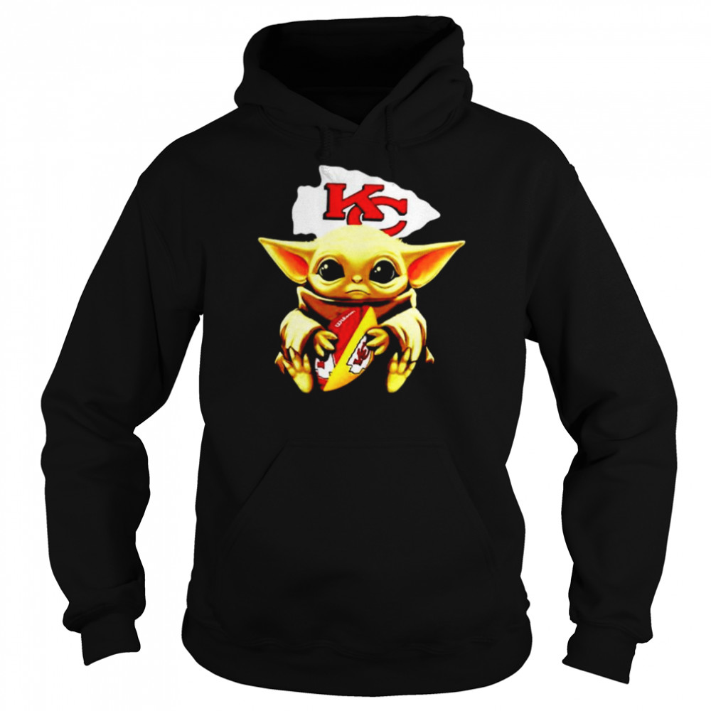 Baby Yoda Hug Kansas City Chiefs Logo shirt Unisex Hoodie