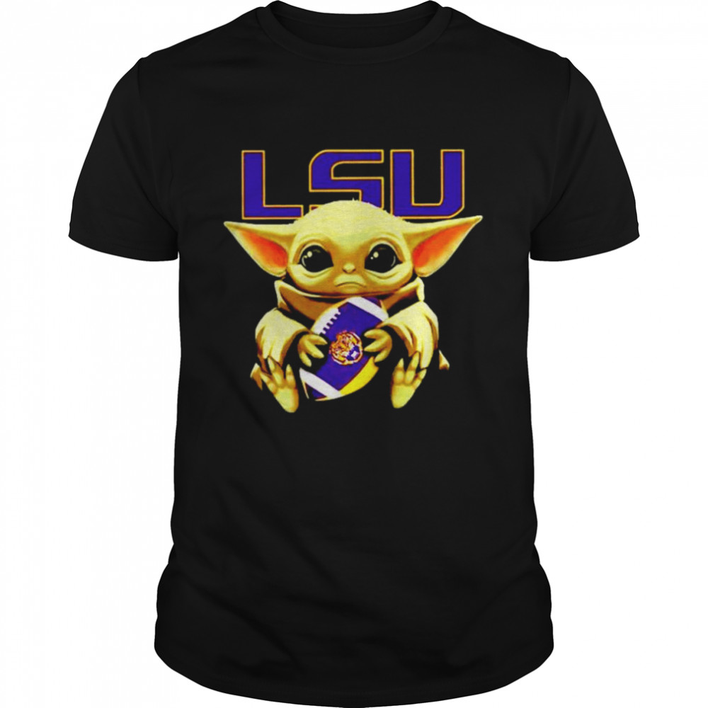 Baby Yoda Hug LSU Tigers Logo shirt Classic Men's T-shirt