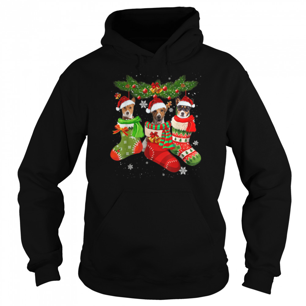 Basenji In Socks Christmas Santa Hat Xmas Lights Gifts T- B09JRX11SV Unisex Hoodie