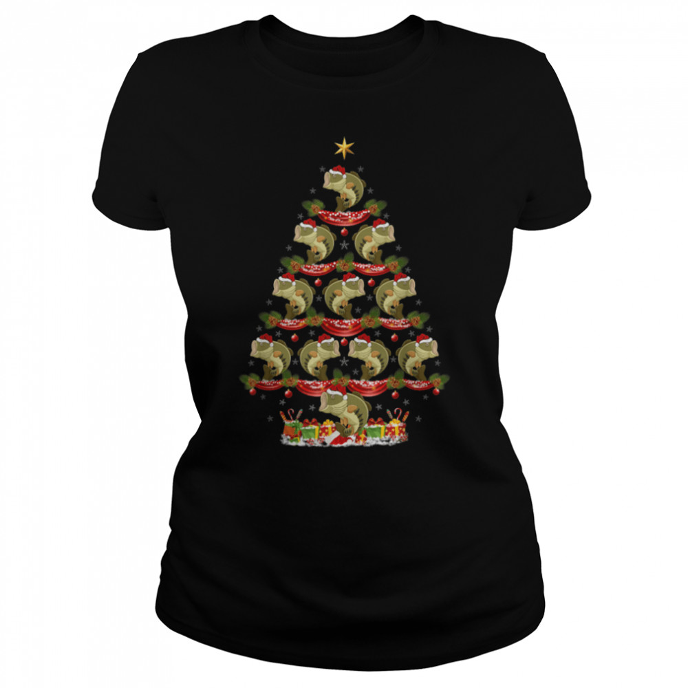 Bass Fish Xmas Tree Lighting Bass Christmas Tree T- B09JXPZ2P4 Classic Women's T-shirt