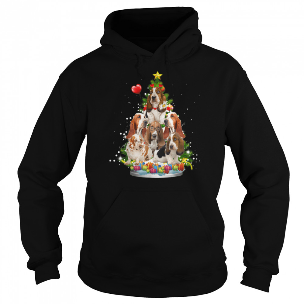 Basset hound Christmas Tree Ornament Santa Hat Xmas Gifts T- B09JW2G2Q1 Unisex Hoodie