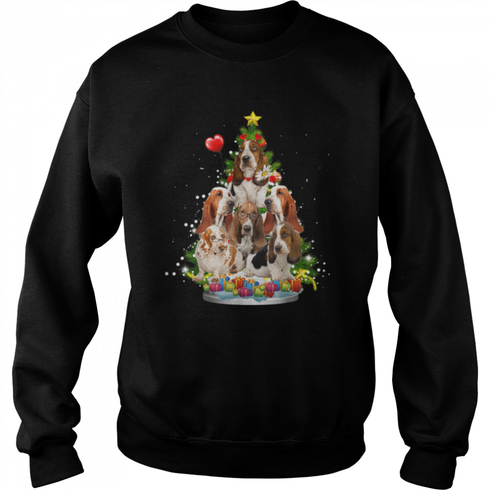 Basset hound Christmas Tree Ornament Santa Hat Xmas Gifts T- B09JW2G2Q1 Unisex Sweatshirt