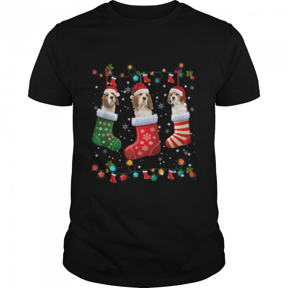 Beagle Christmas Socks Funny Xmas Pajama Dog Lover T- B09JSBRS1S Classic Men's T-shirt