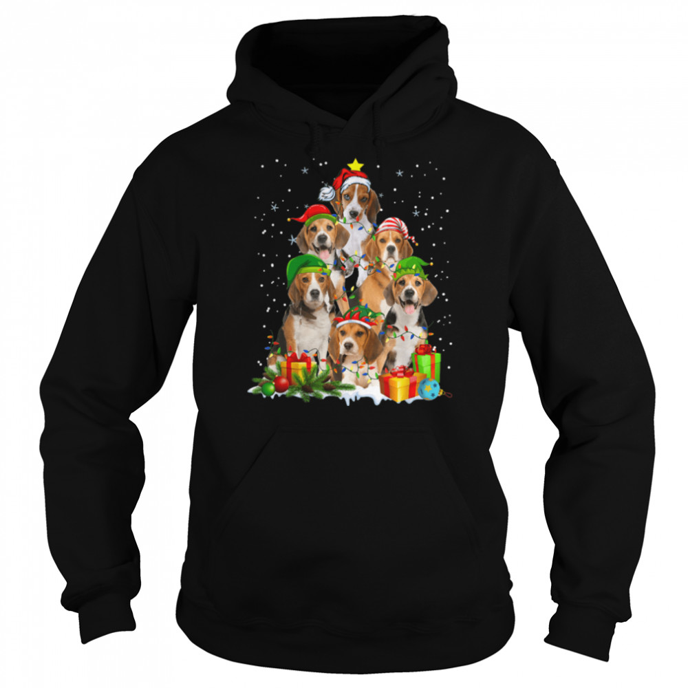 Beagle Lover Xmas Lighting Santa Hat Beagle Christmas T- B09JP1F1TM Unisex Hoodie