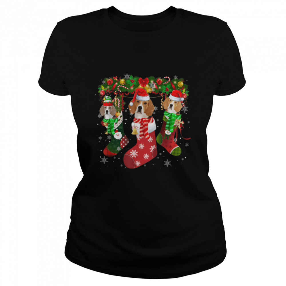 Beagle Socks Christmas Funny Family Pajamas Christmas T- B09JSPDPM7 Classic Women's T-shirt