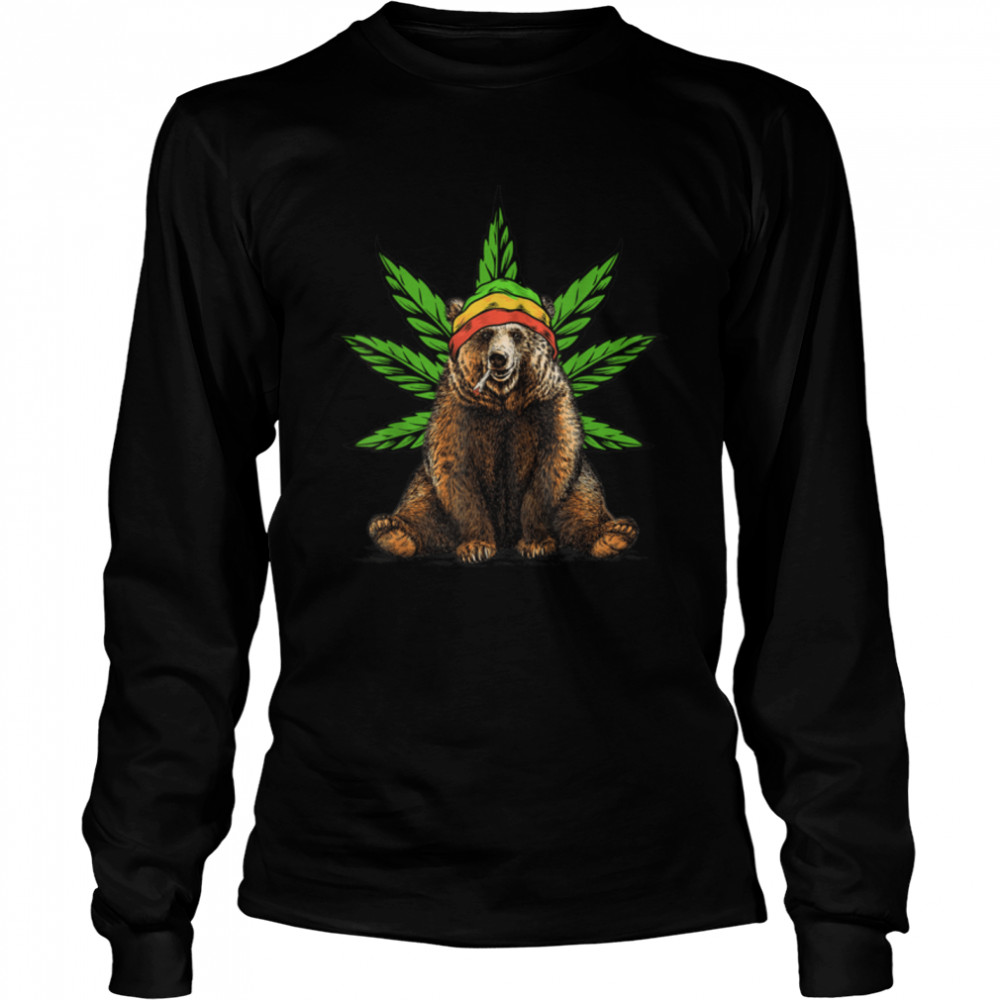 Bear Marijuana Cannabis THC Stoner T- B09JZBDR5N Long Sleeved T-shirt