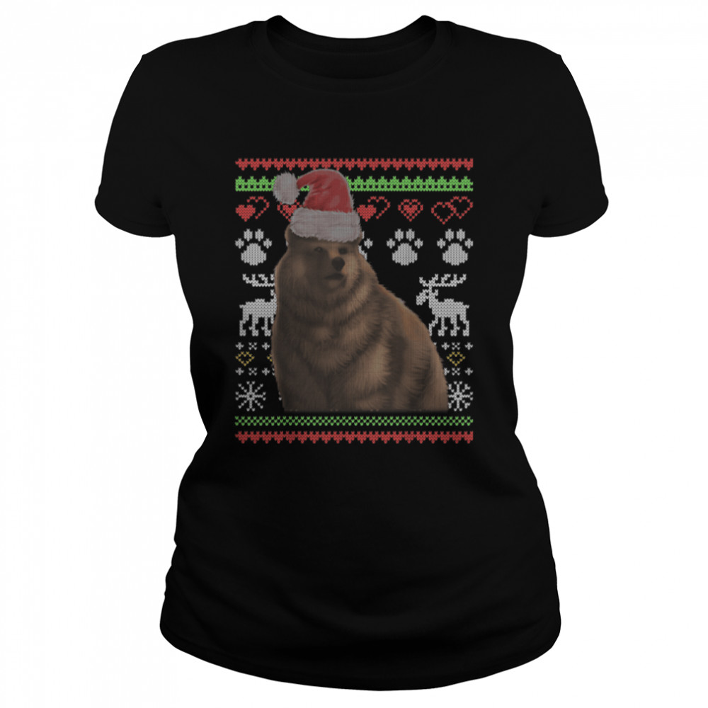 Bear Santa Claus Ugly Christmas Pattern X-Mas T- B09JSYTN9Y Classic Women's T-shirt