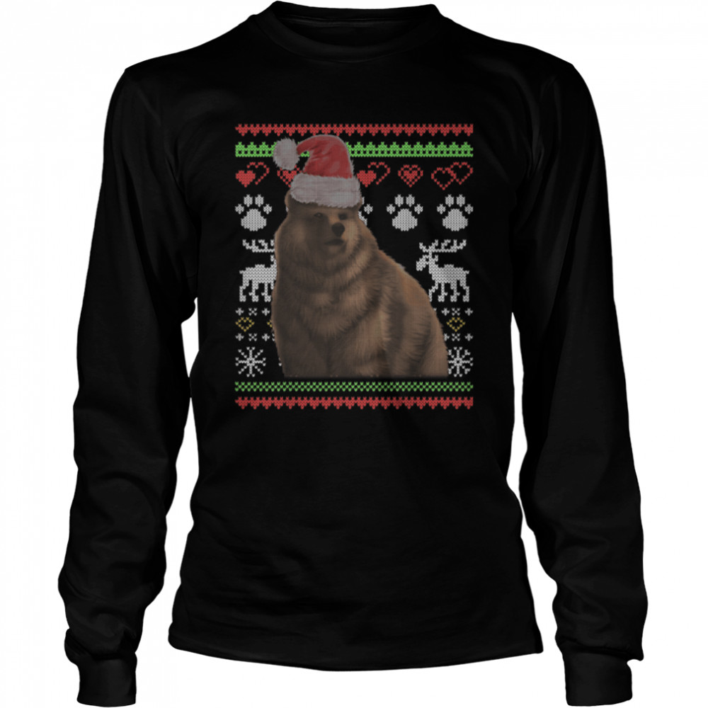 Bear Santa Claus Ugly Christmas Pattern X-Mas T- B09JSYTN9Y Long Sleeved T-shirt