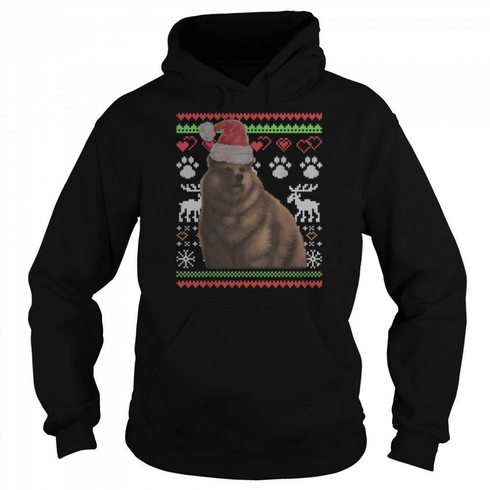 Bear Santa Claus Ugly Christmas Pattern X-Mas T- B09JSYTN9Y Unisex Hoodie