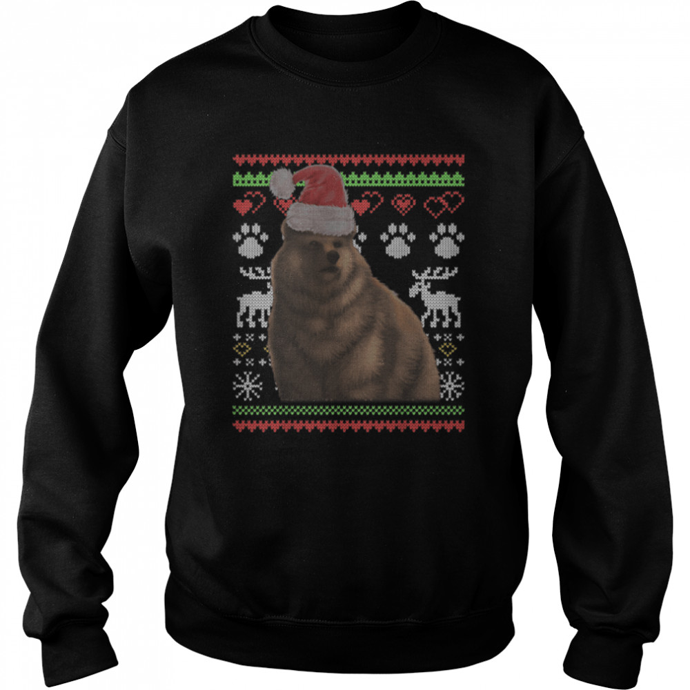 Bear Santa Claus Ugly Christmas Pattern X-Mas T- B09JSYTN9Y Unisex Sweatshirt