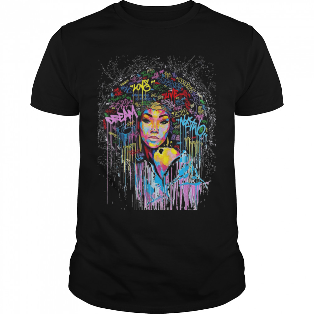 Black Afro Queen Melanin Art colorful T- B09JX17XGW Classic Men's T-shirt