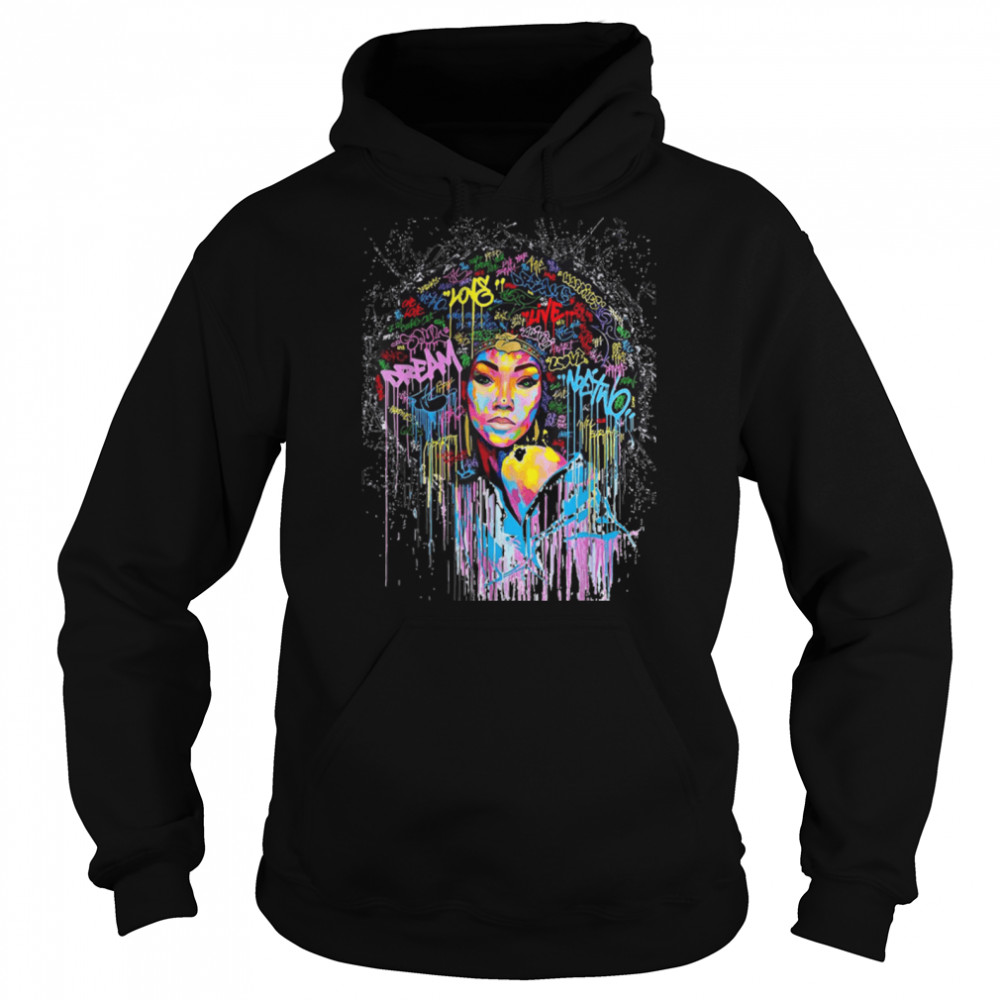 Black Afro Queen Melanin Art colorful T- B09JX17XGW Unisex Hoodie