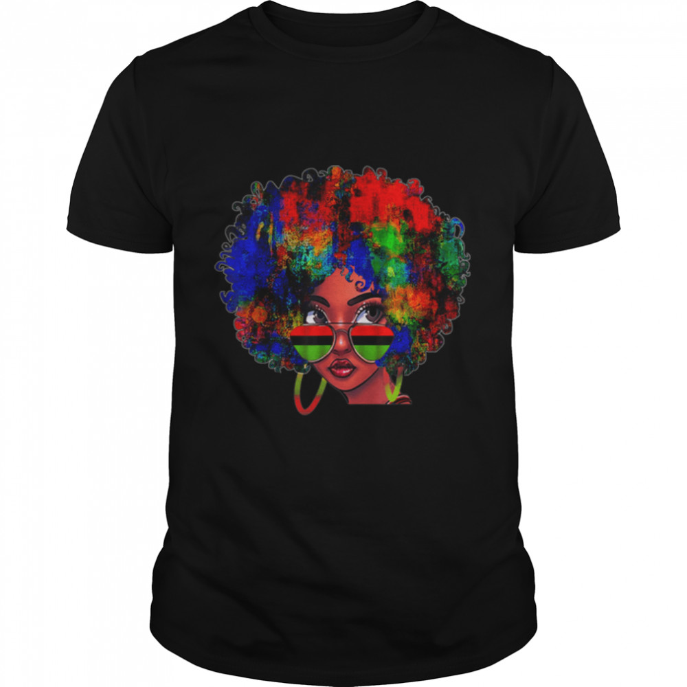 Black Queen Afro Beauty Melanin Black History Pride Art T-Shirt B0973SWVVM