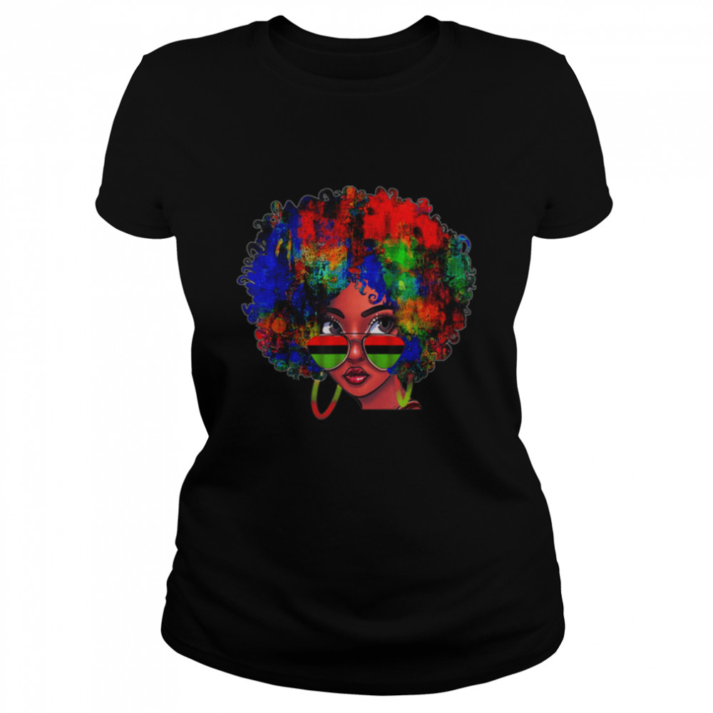 Black Queen Afro Beauty Melanin Black History Pride Art T- B0973SWVVM Classic Women's T-shirt